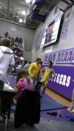 Yellow wrestling bulge