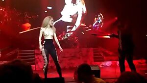 Girl flashes her pussy at Steel Panther concert