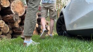 Gay Outdoors Amateur Car Couple Hairy