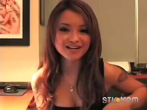 Tila Tequila showing her cleavage on Stickam