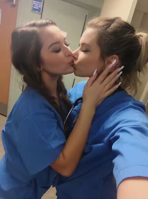 Nurses French Kissing Lesbians Nurse