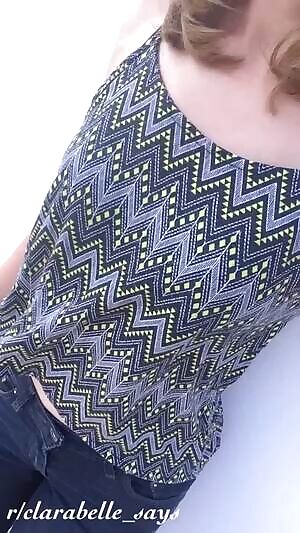 showing off on the balcony