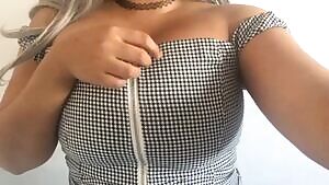 Maybe it's the pattern on her clothes.