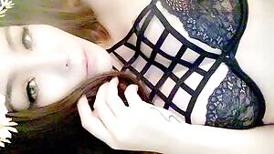 irst post in a while, half Chinese, half Norweigan, wearing strappy black lingerie