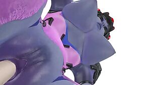 Widowmaker's pussy bouncing on a dildo