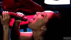 Asian milking a black monster thick cum into her mouth