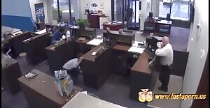 Security guard vs. an armed bank robber.
