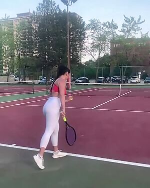 Slo-Mo Tennis Serve with Phat Ass Jiggle Ending