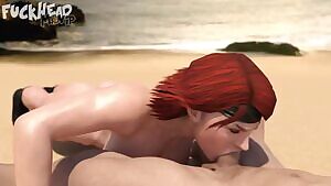 Meryl giving blowjob while doing push ups