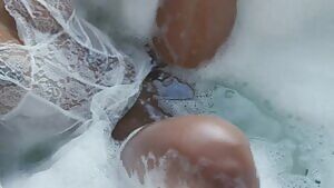 Ebony princess Demi Sutra is completely soaked