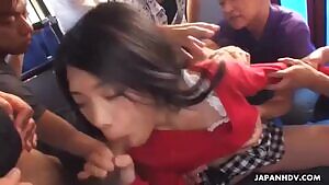 Aimi Nagano bukake on a bus