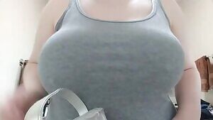 Unleashing the tits before a shower🙈