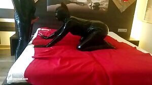 Latex wifey does her job