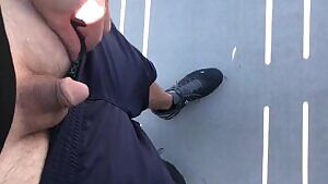 Public walking path piss