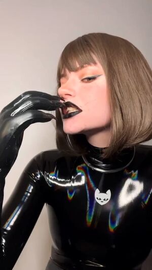 Shiny Drool Drooling Furry Latex Gloves