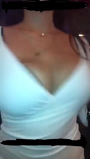 Girl from the bar shaking her boobs in slow mo