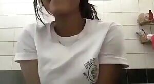 Busty Malay stripping in the bathroom 🥵