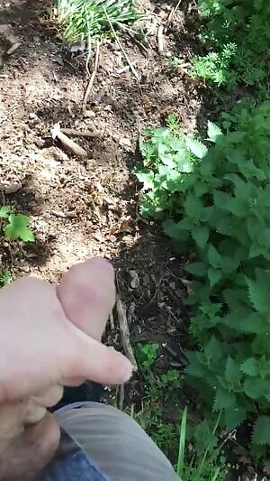 Getting myself hard outside for you