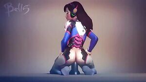 D.Va riding a dildo