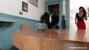 French MILF Eva Karera gets gangbanged by 5 black men