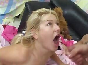 Heather Gables pukes up her cumshot