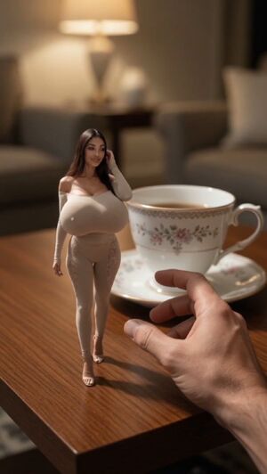 Huge Fake Boobs Size Difference tiny slut