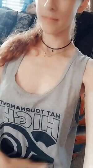 Playing with my tits when my roommate isn't looking 😘