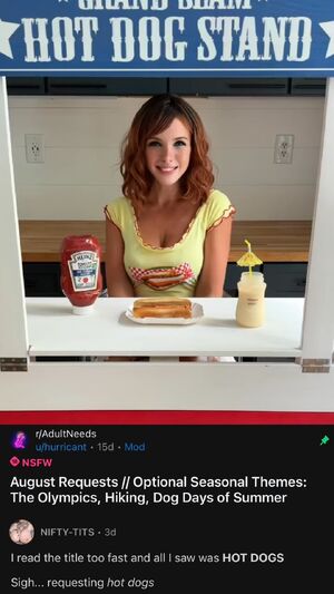 Request for u/NIFTY-TITS: Hot Dogs