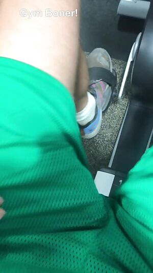 Continuation of my gym boner vid from yesterday with a little sneak peek. Got a little nervous there at the end! Felt some eyes on me and didn’t want to risk losing my membership... Lol