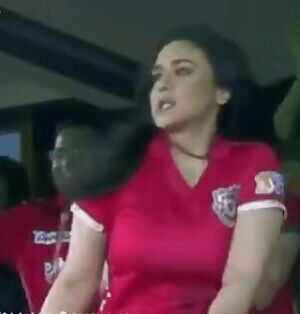 Preity Zinta doing the job better than the cheergirls