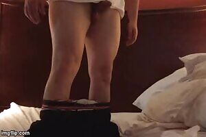 Frantically trying to cover up after a pantsing