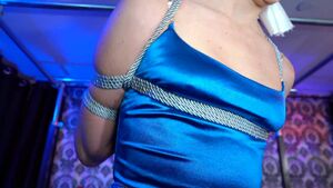 Shiny Clothes BDSM Ball Gagged Blonde