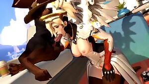 Mercy sucking doggy dick