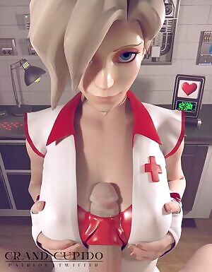 Mercy Providing First Help To Your Injured Cock
