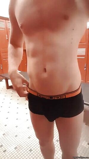 Quick strip in gym locker room