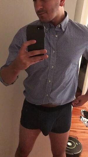 After a long, hard, day of work. Gif reveal for you bulge lovers...