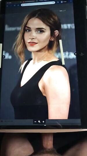 My bud using his toy and jerkin his huge cock over Emma Watson - hot cum tribute - to be fed celebs and porn add hertsgirls on k1k - second screen required