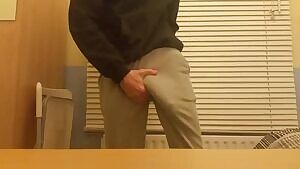 Grey sweatpants are always risky in public