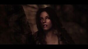 Dunmer thief makes a bad decision while looting a tomb.