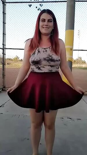 She seems really excited to show off her plug in the park 😁