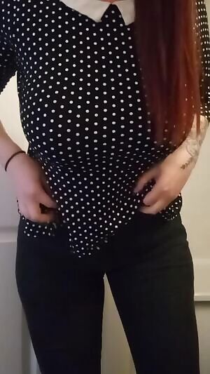 Peekaboob! 😉 going bra-less to work tonight...