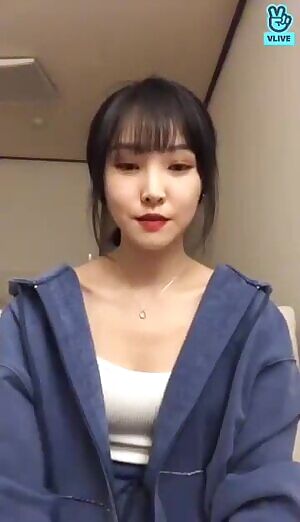 Gfriend Yuju adjusting her sheer top!