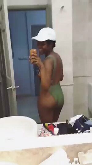 Shaking that tight black ass.