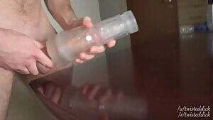 Closeup cum on a table