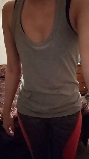 Post gym clothes strip. i got turned on while filming this 😘