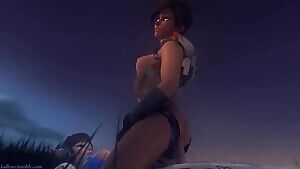 Tracer riding D.Va 'til dawn