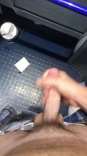 Boy cum on the train