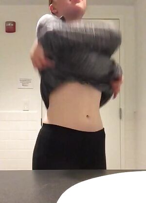 Stripping in the bathroom on campus