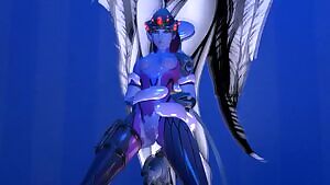 Widowmakers pussy slapped by a dildo