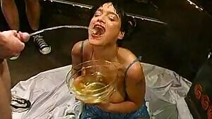 Betty can't stop swallowing piss...